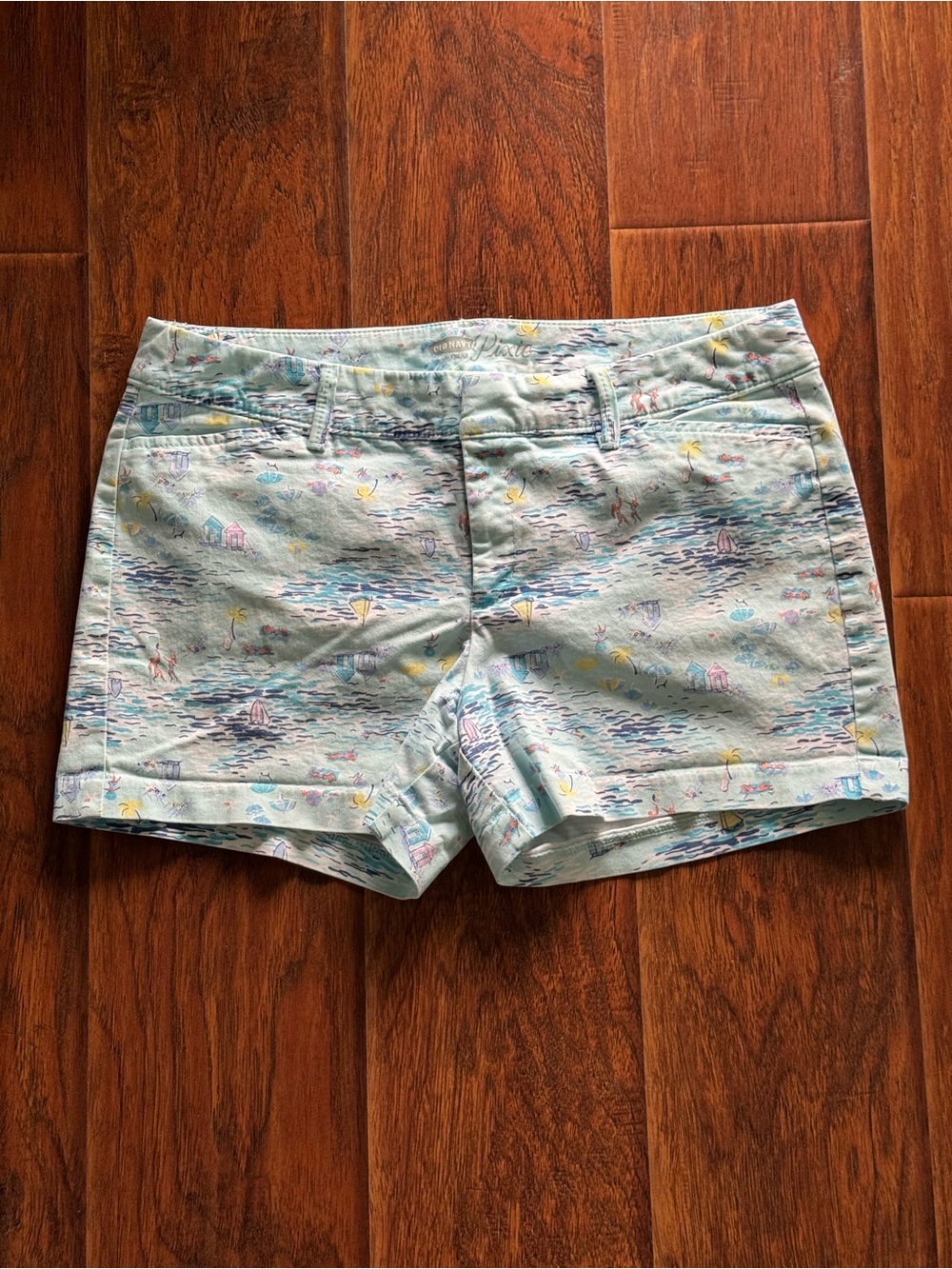 Old Navy Light Blue Printed Women's Jean Shorts